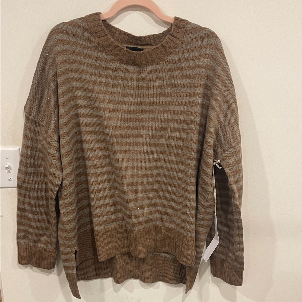 Lumiere Brown Striped Sweatshirt